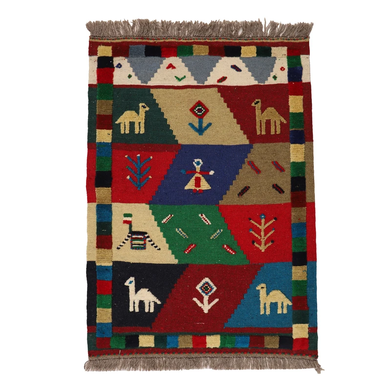 گلیم گبه دستبافت یک متری مدل عروسکی کد 40410150