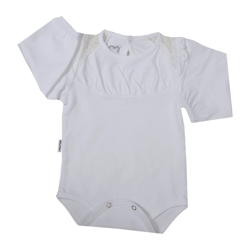 بادی آستین بلند نوزادی آدمک مدل گیپوردار کد 17829