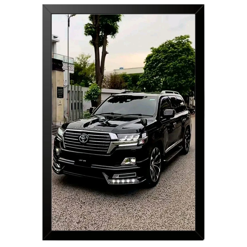 تابلو بکلیت طرح ماشین و خودرو تویوتا لندکروز Toyota LandCruiser مدل B-po2000 فریم مشکی