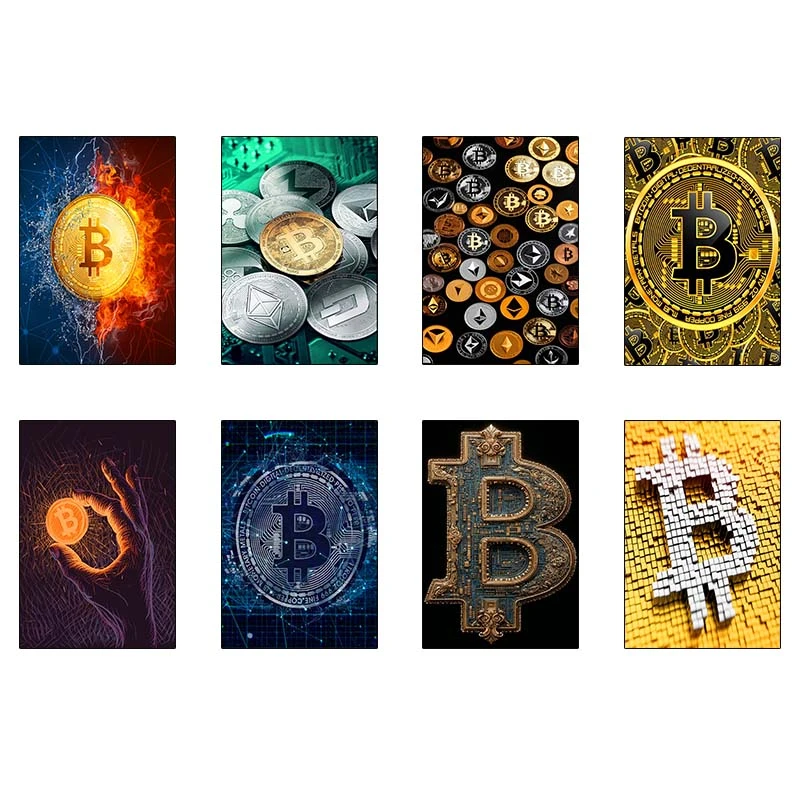 پوستر کارنيکا طرح ارز دیجیتال Crypto کد 17930 مجموعه 8 عددی