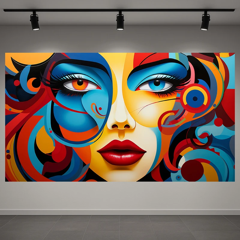 پوستر طرح نقاشی چهره مدل رنگارنگ کد AR3060171