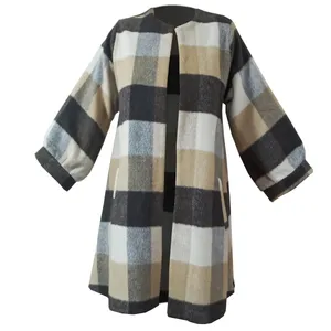 پالتو زنانه مدل چارخونه ara-krem