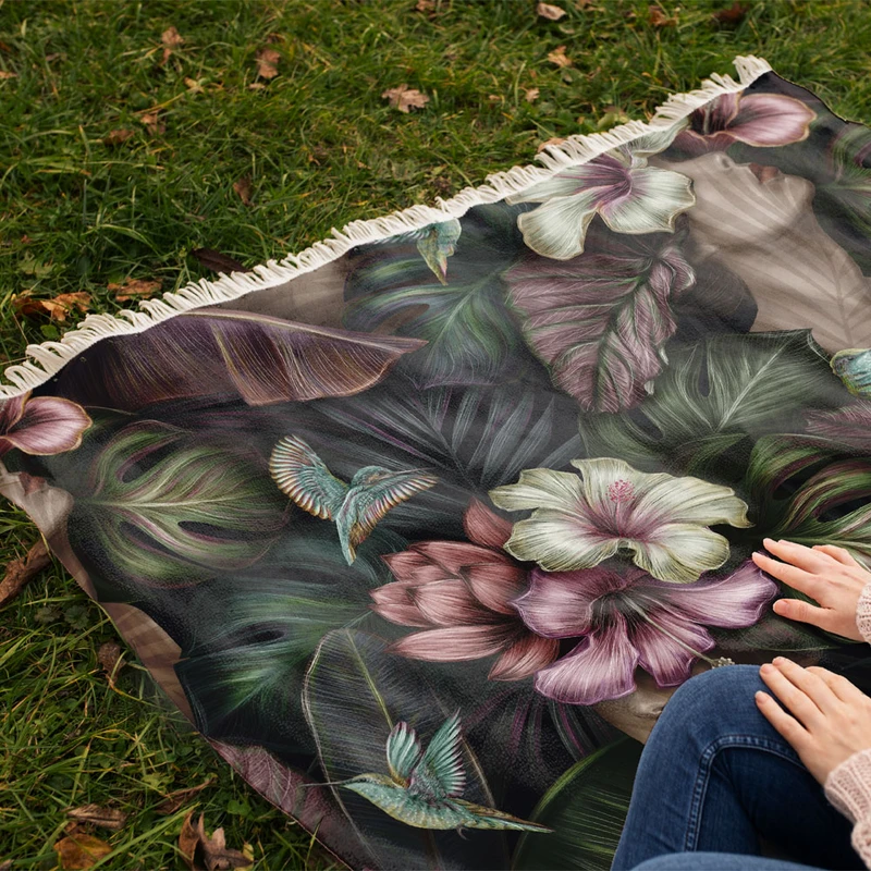 عکس شماره 5 : شال مبل مدل ملکه گل ها کد f2sh1040 سایز 100x180 سانتی متر