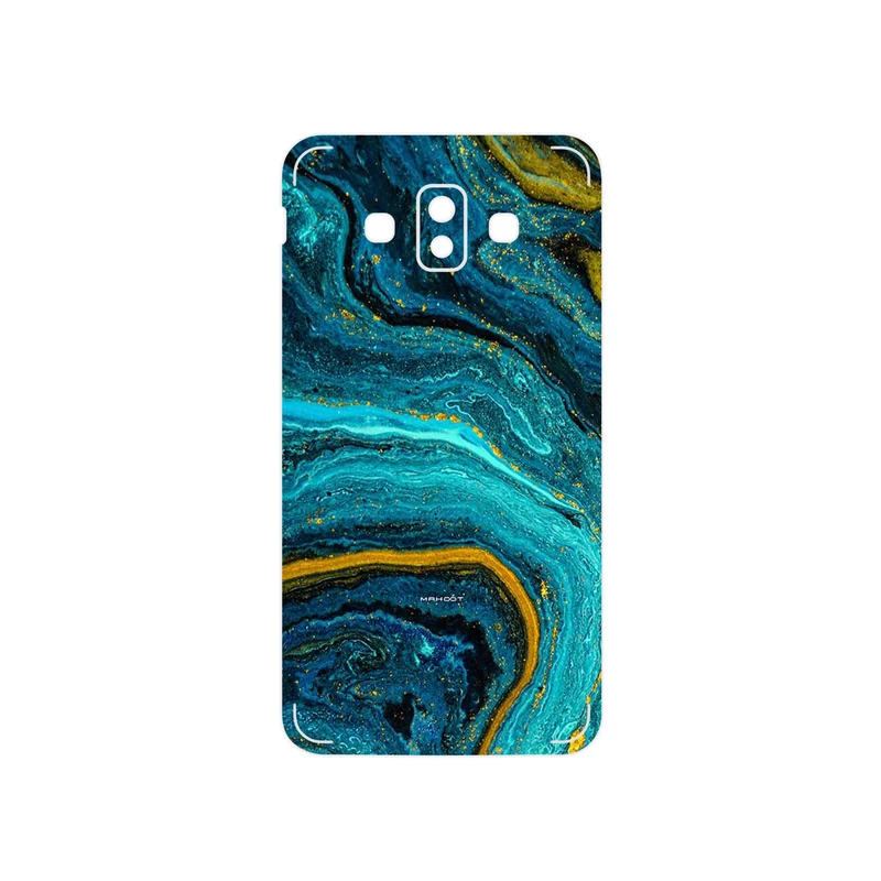 برچسب پوششی ماهوت مدل Turquoise marblewith golden streaks مناسب برای گوشی موبایل سامسونگ Galaxy J7 Duo