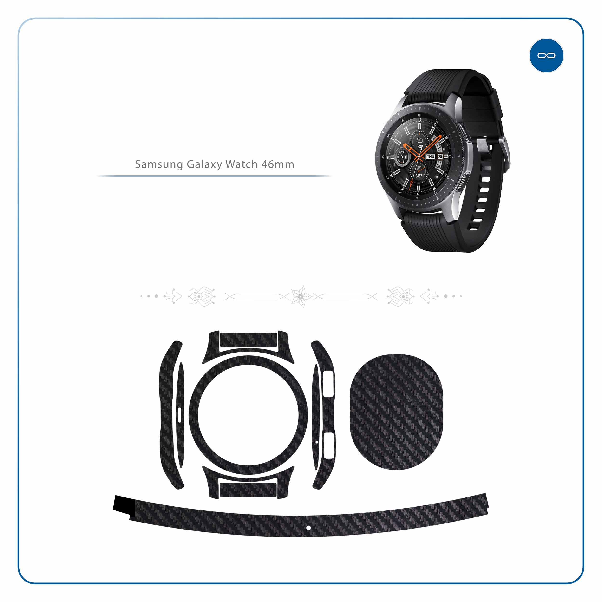 برچسب ماهوت طرح Carbon-Fiber مناسب برای ساعت هوشمند سامسونگ Galaxy Watch 46mm