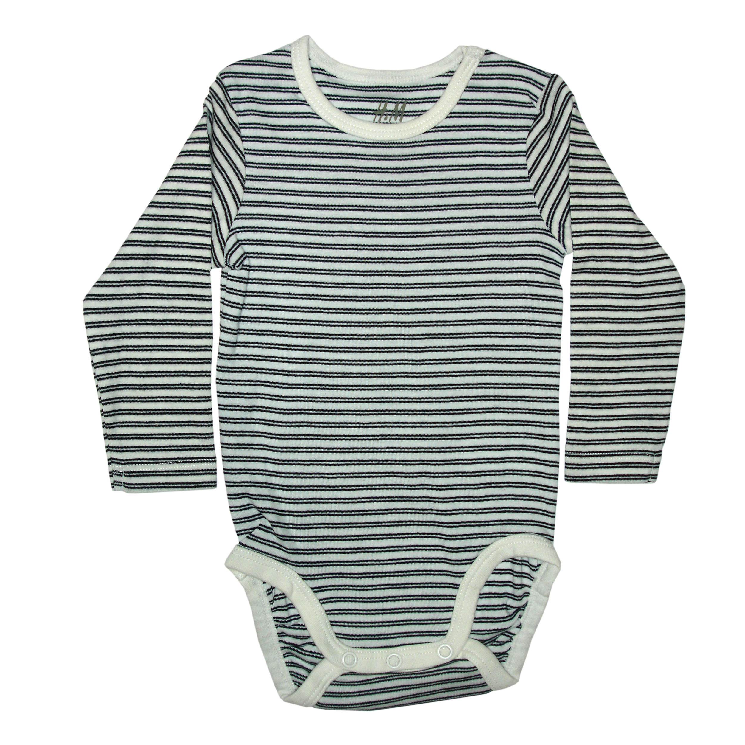 بادی آستین بلند نوزادی اچ اند ام مدل راه راه