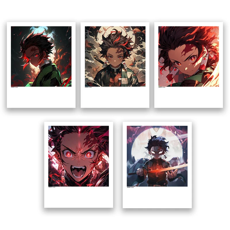 آویز تزیینی عرش مدل انیمه شیطان کش Demon Slayer کد Asa510 مجموعه پنچ عددی