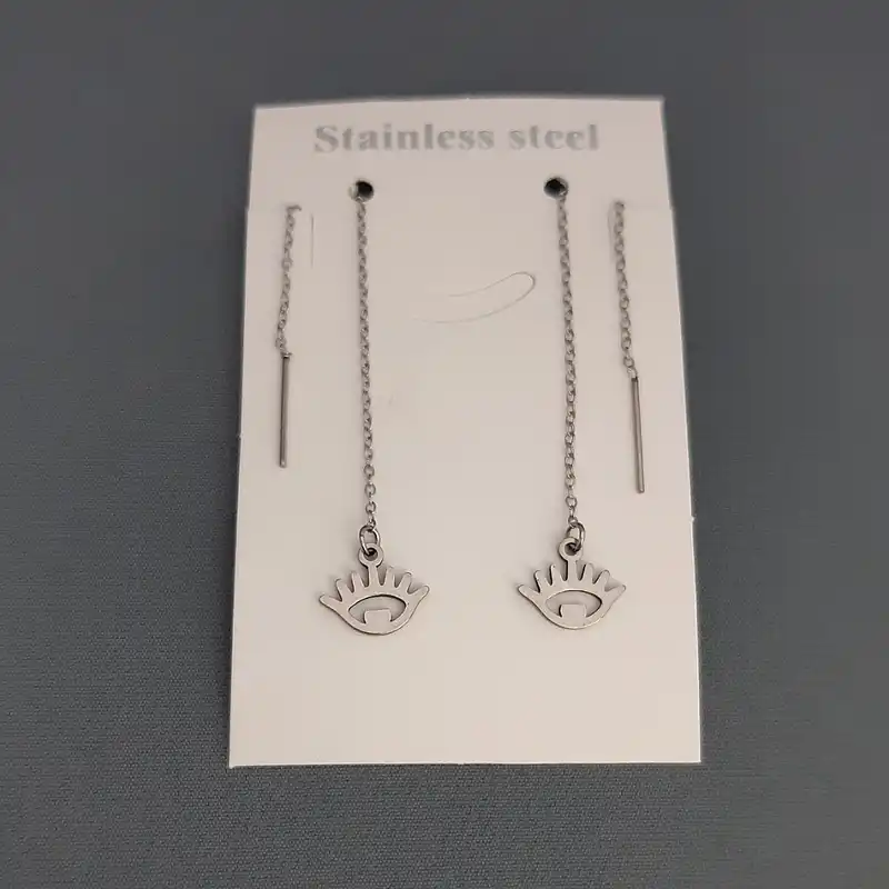 گوشواره زنانه مدل بخیه ای طرح چشم