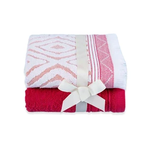 حوله دستی مادام کوکو مدل Tulipe سایز 50x70 سانتی متر مجموعه 2 عددی