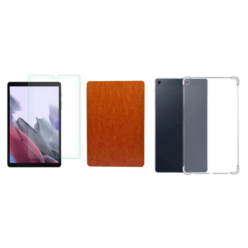 کیف کلاسوری مدل کاکو مناسب برای تبلت  Galaxy Tab A7 Lite SM-T225 به همراه کاور ژله ای fence و محافظ صفحه نمایش