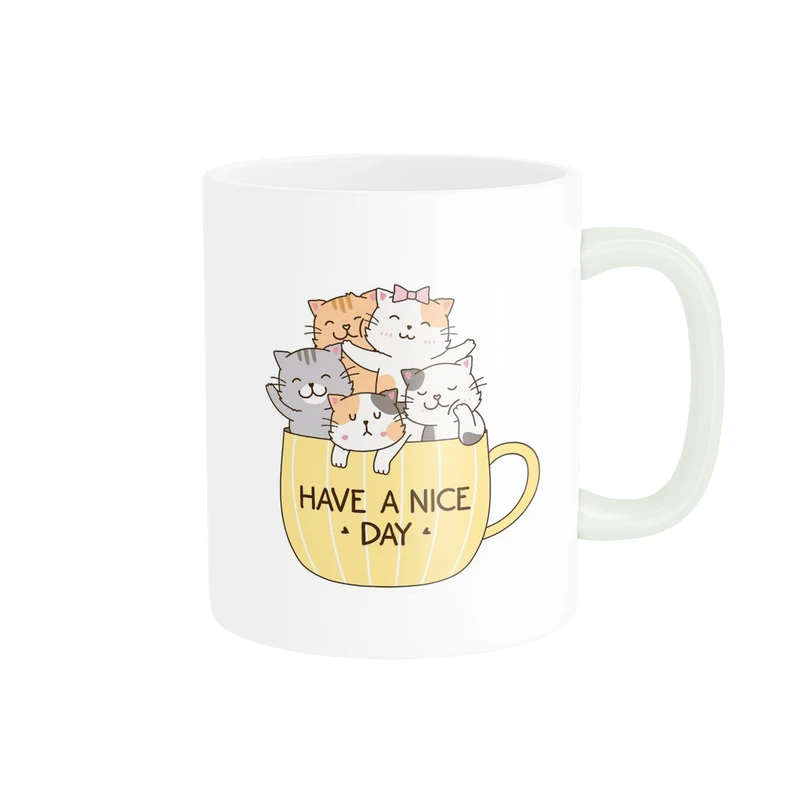 ماگ پاد آفرین مدل گربه ها داخل فنجان کد DKC1106