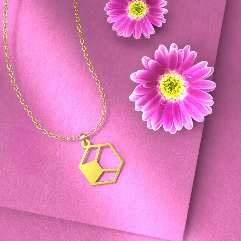 گردنبند طلا 18 عیار زنانه مدوپد مدل هندسی کد F3-1-1020