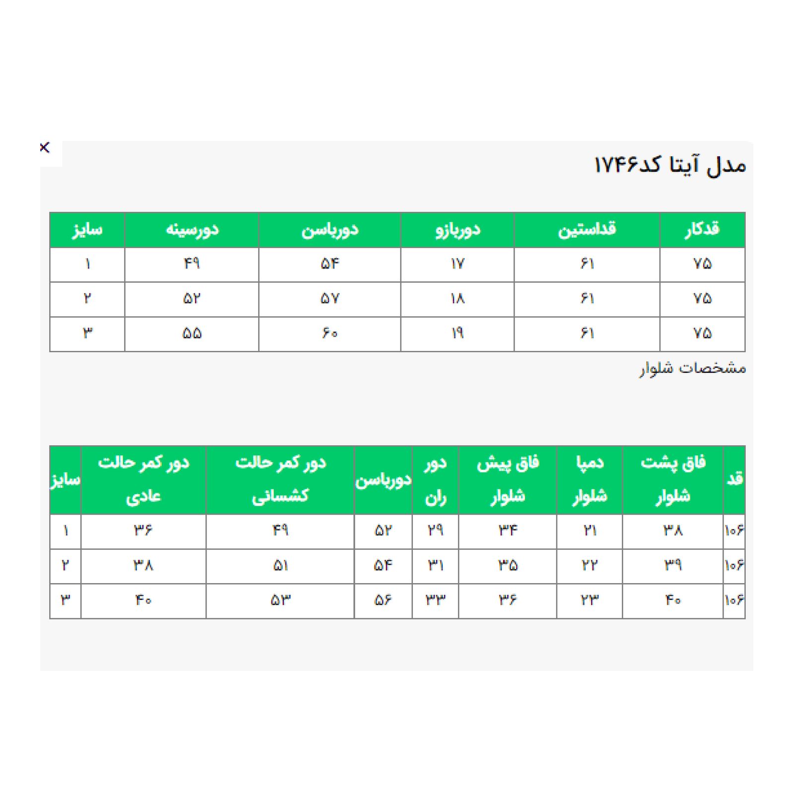 مانتو و شلوار زنانه السانا مدل آیتا کد 174639 -  - 8