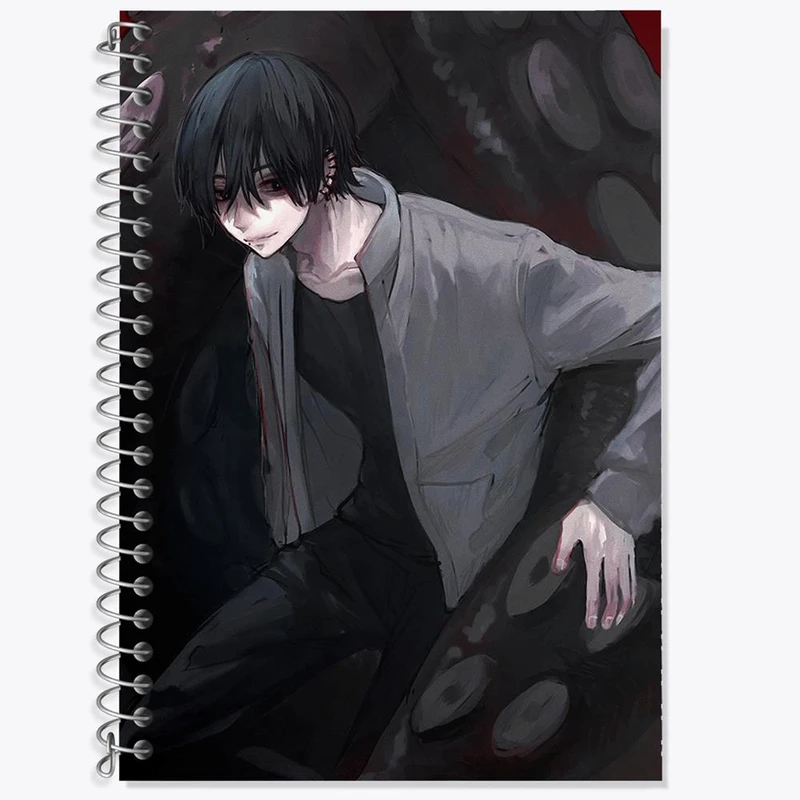 دفتر زبان 50 برگ خندالو مدل سه خط طرح یوشیدا انیمه مرد اره ای Chainsaw Man کد 22357