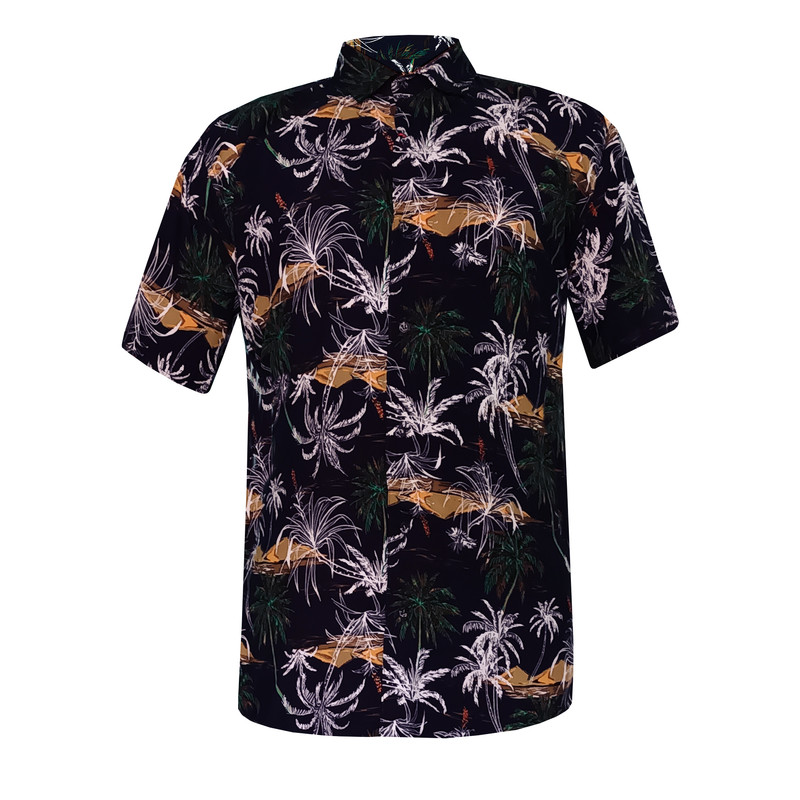 پیراهن آستین کوتاه مردانه مدل هاوایی نخل کد nakhl-sor