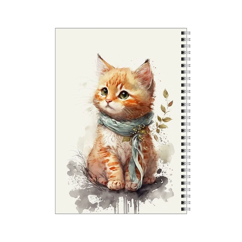 دفتر مشق 50 برگ بامبیلیپ طرح نقاشی گربه آبرنگی کد 3920032