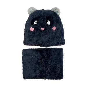 ست کلاه و شال گردن بچگانه مدل پاندا