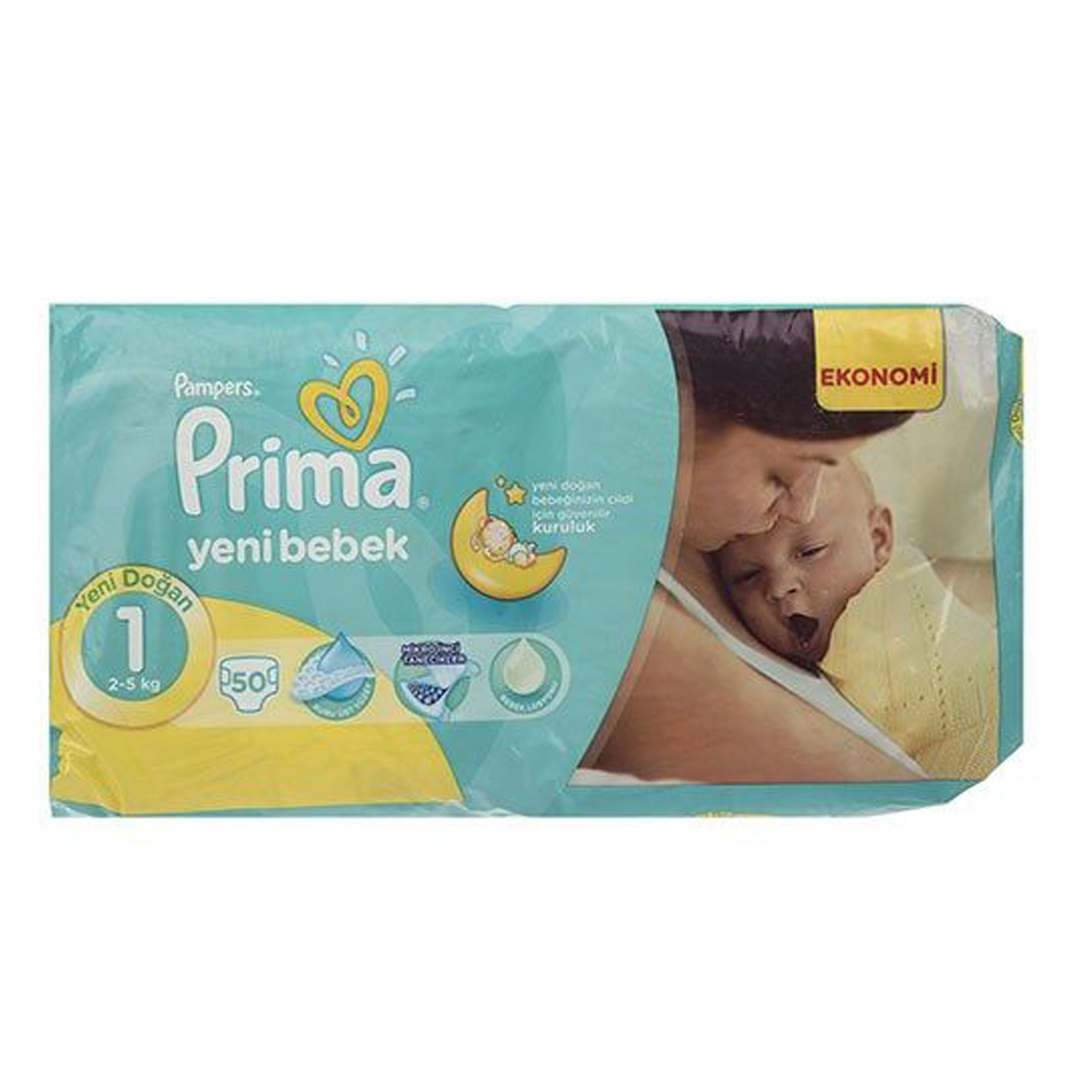 پوشک پمپرز مدل Prima سایز 1 بسته 50 عددی