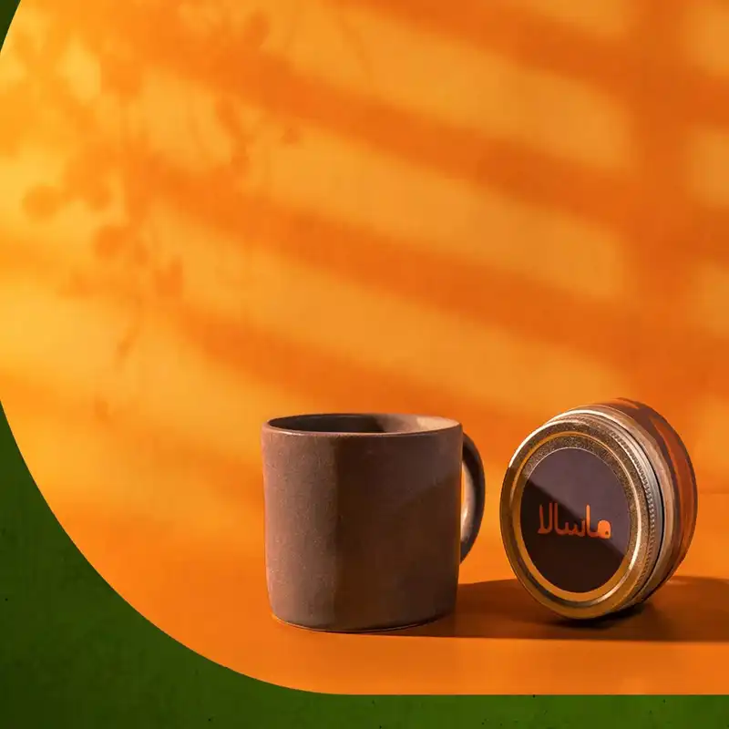 ست ماگ سرامیکی و ماسالا آرا هنر فاخر ایرانی مدل دودپتی مجموعه 2 عددی