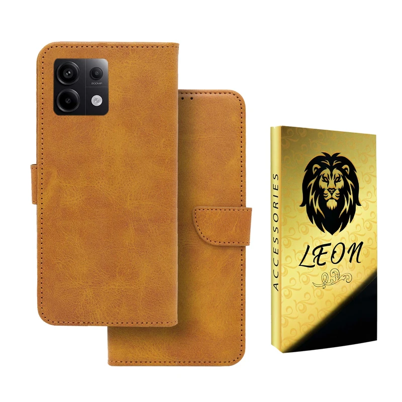 کیف کلاسوری لئون مدل Bors Oro مناسب برای گوشی موبایل شیائومی Redmi Note 13 5G