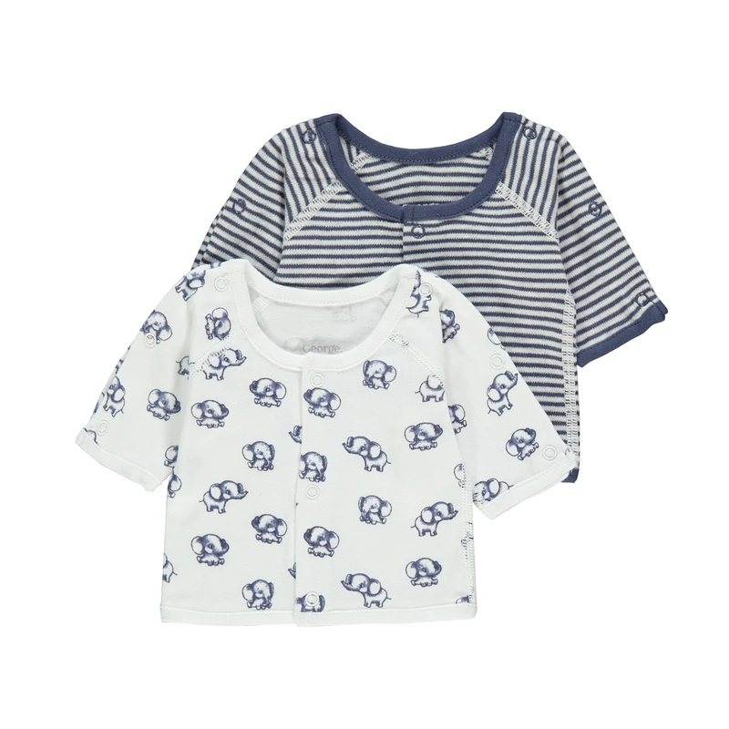 تی شرت آستین بلند نوزادی جورج مدل 17995816 مجموعه دو عددی