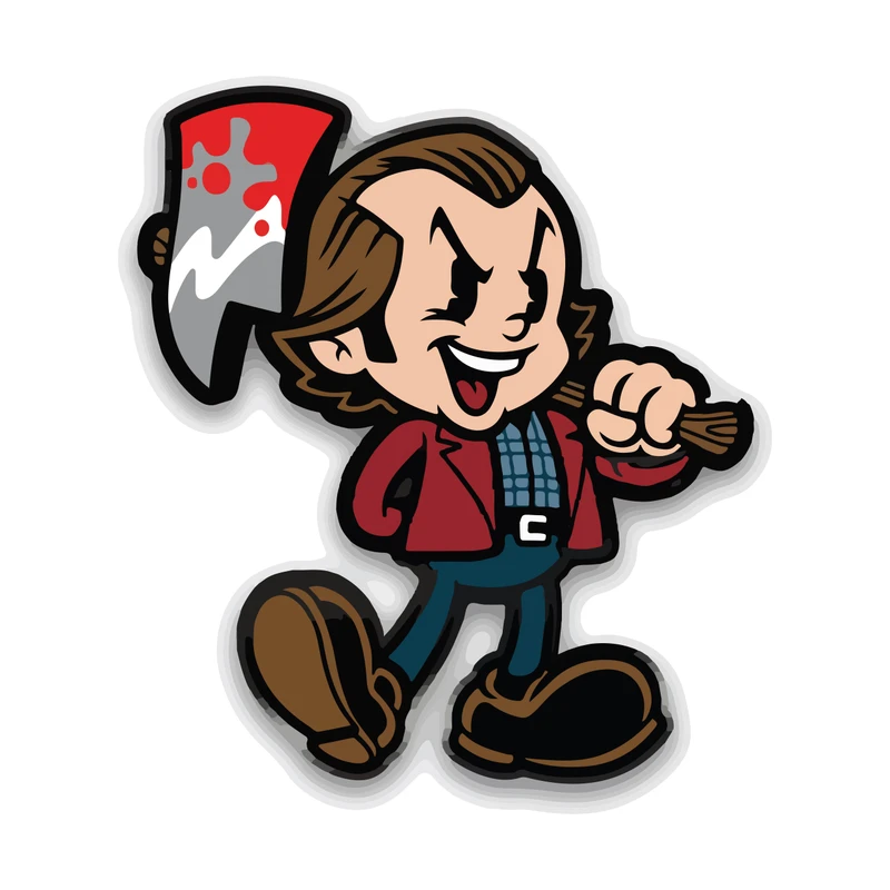 برچسب لپ تاپ پویا مارکت طرح تبر به دست کد 1209