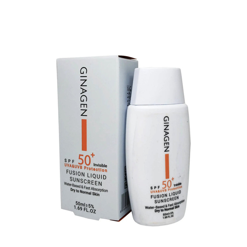 کرم ضد آفتاب بدون رنگ ژیناژن SPF 50 مدل 00 مناسب پوست‌های خشک  و معمولی حجم 50 میلی‌لیتر