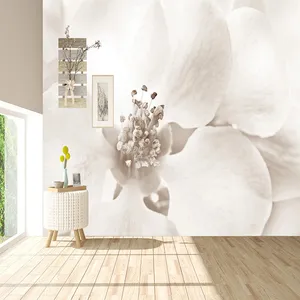 پوستر دیواری سه بعدی مدل گل سفید کاغذی DVRF2212