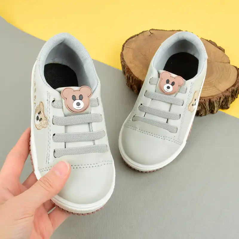 کفش راحتی  مدل تدی خرسی  بند کشی کد GRY.3598