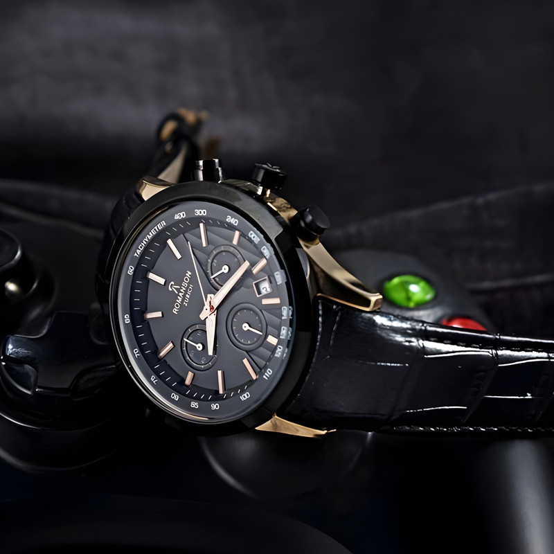ساعت مچی عقربهای مردانه رومانسون مدل سه موتوره کرنوگراف بند چرم کد Ro-Av-4 ساعت مچی عقربهای مردانه رومانسون مدل سه موتوره کرنوگراف بند چرم کد Ro-Av-4