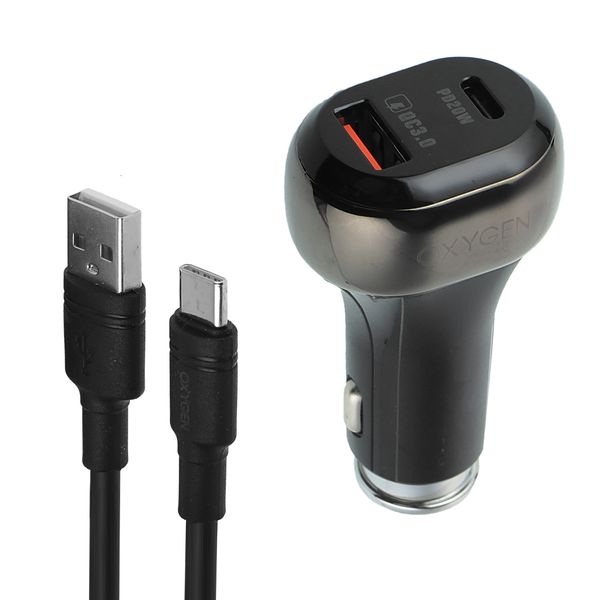 شارژر فندکی اکسیژن مدل AC-05 به همراه کابل تبدیل USB-C