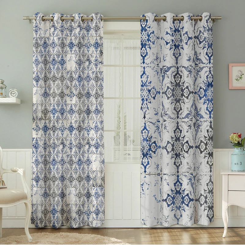 پرده نیروانا طرح   سنتی مدل هازان کد 4379 سایز 140×280 سانتی متر