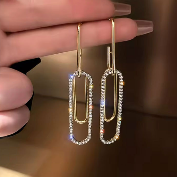 گوشواره آویز زنانه مدل قفل کد s024 گوشواره آویز زنانه مدل قفل کد s024