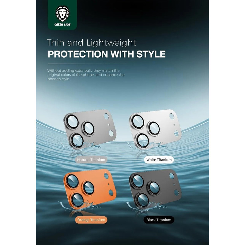 محافظ لنز دوربین گرین لاین مدل Camera Lens Pro مناسب برای گوشی موبایل اپل iPhone 17 Pro 