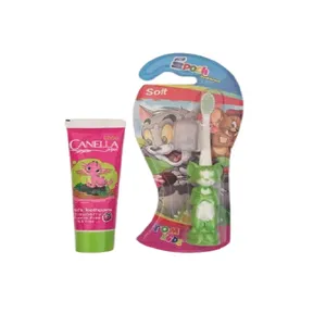 خمیردندان کنلامکس مدل توت فرنگی حجم 60 میلی لیتر به همراه مسواک ایپوچ مدل TOM KIDS 004 با برس نرم