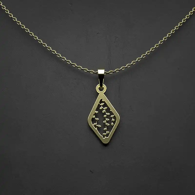 گردنبند طلا 18 عیار زنانه مدوپد مدل هندسی کد JJ2-1-1196