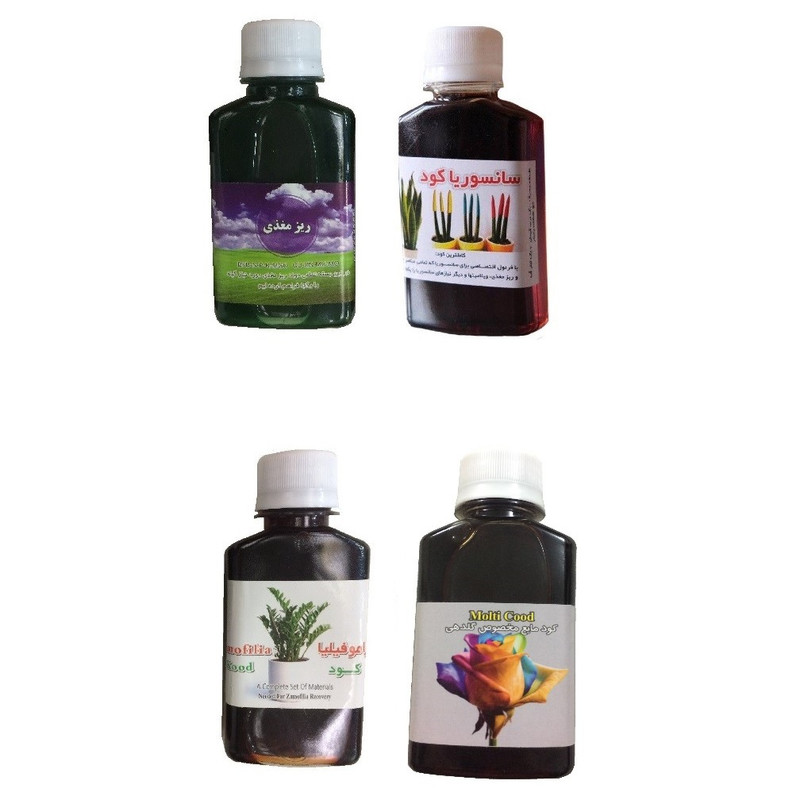 کود مایع زاموفیلیا و سانسوریا و گلدهی و ریز مغذی کد 02 حجم 120 میلی لیتر بسته 4 عددی کود مایع زاموفیلیا و سانسوریا و گلدهی و ریز مغذی کد 02 حجم 120 میلی لیتر بسته 4 عددی