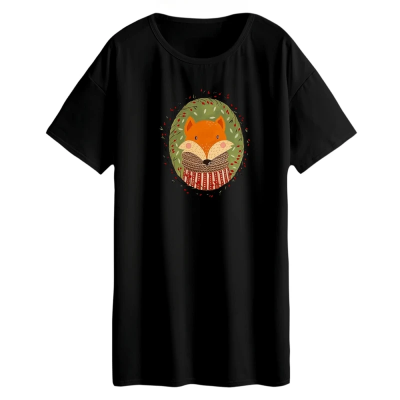 تی شرت لانگ زنانه مدل روباه