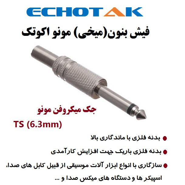 فیش اکو تک مدل میخی 6.3mm بسته 2 عددی 3