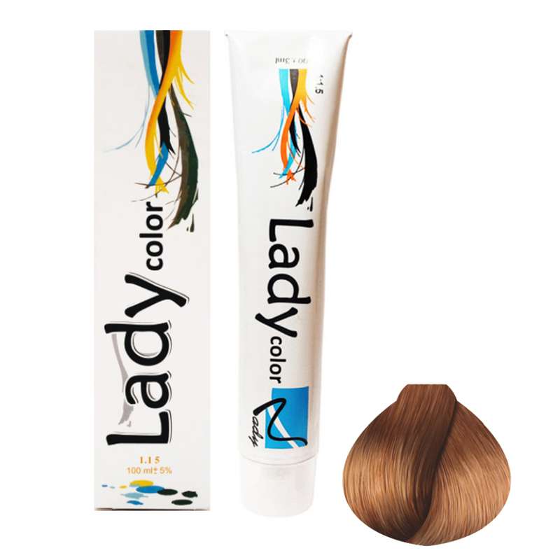 رنگ مو لیدی کالر شماره 7.53 حجم 100 میلی لیتر رنگ بلوند فندقی متوسط