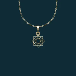 گردنبند طلا 18 عیار زنانه مدوپد مدل هندسی کد BB2-1-1284