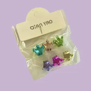 کلیپس مو دخترانه مدل تاج کد C-21 بسته 6 عددی