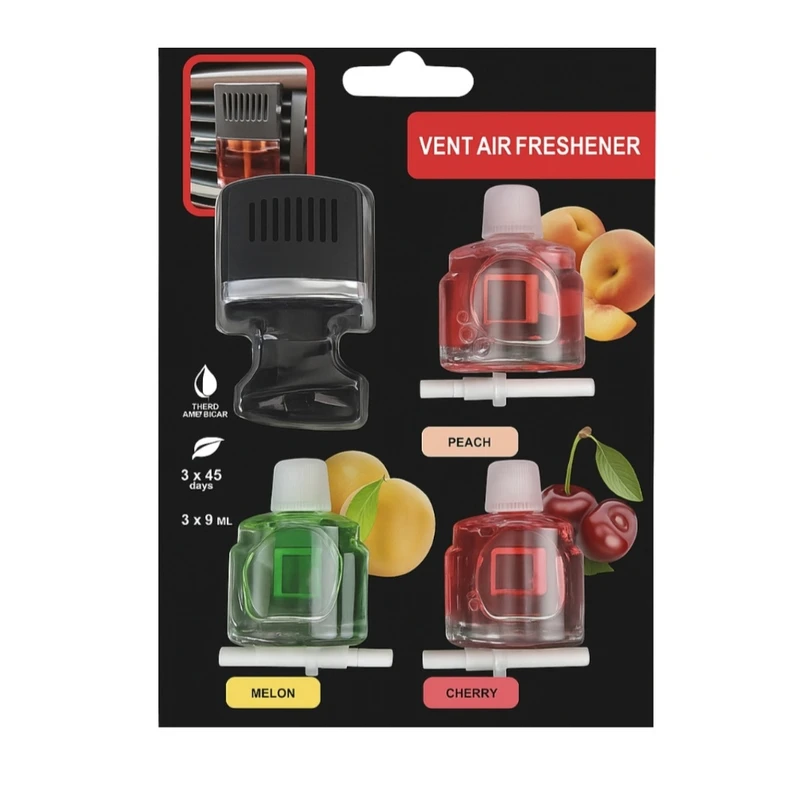 خوشبوکننده خودرو ایر فرش مدل دریچه کولری  با رایحه میوه های گرمسیری حجم 27 میلی‌لیتر