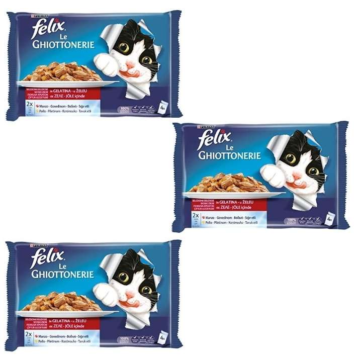 غذای پوچ گربه برند فلیکس مدل 2 طعم وزن 1020 گرم مجموعه 3 عددی