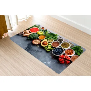 پادری مدل سه لایه رویه مخمل طرح آشپزخانه کد S602 سایز 75x45 سانتی متر