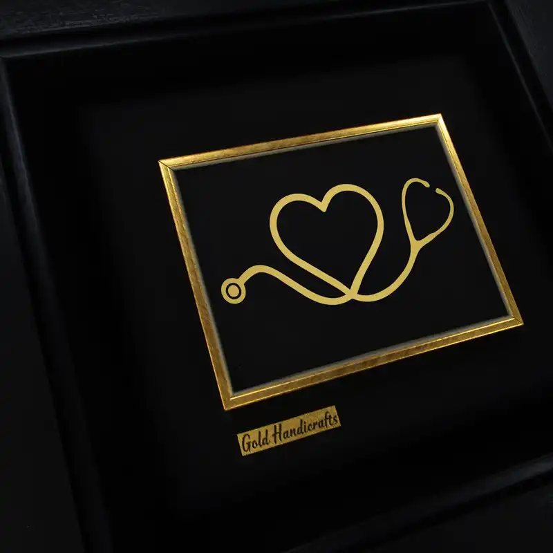 تابلو طلا کوب زرکات طرح گوشی پزشکی مدل F190