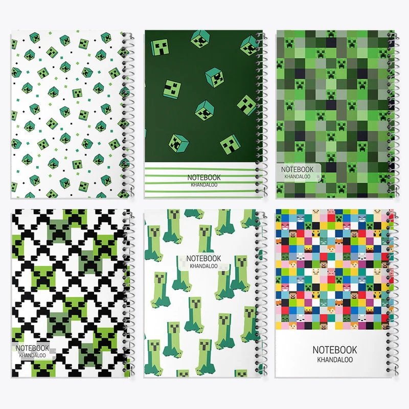 دفتر مشق 100 برگ خندالو طرح ماینکرفت (Minecraft) کد 39 مجموعه 6 عددی