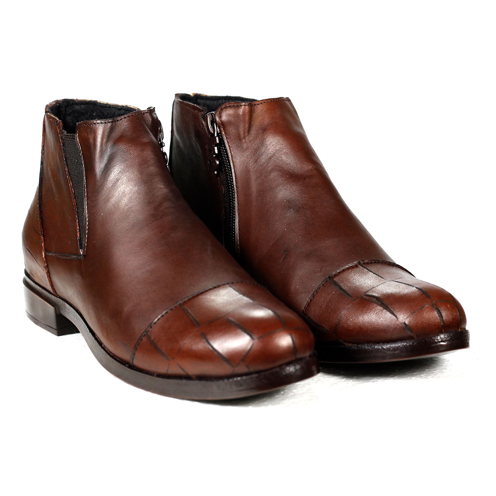 نیم بوت زنانه چرم چهل ستون کد 760-S - - 6