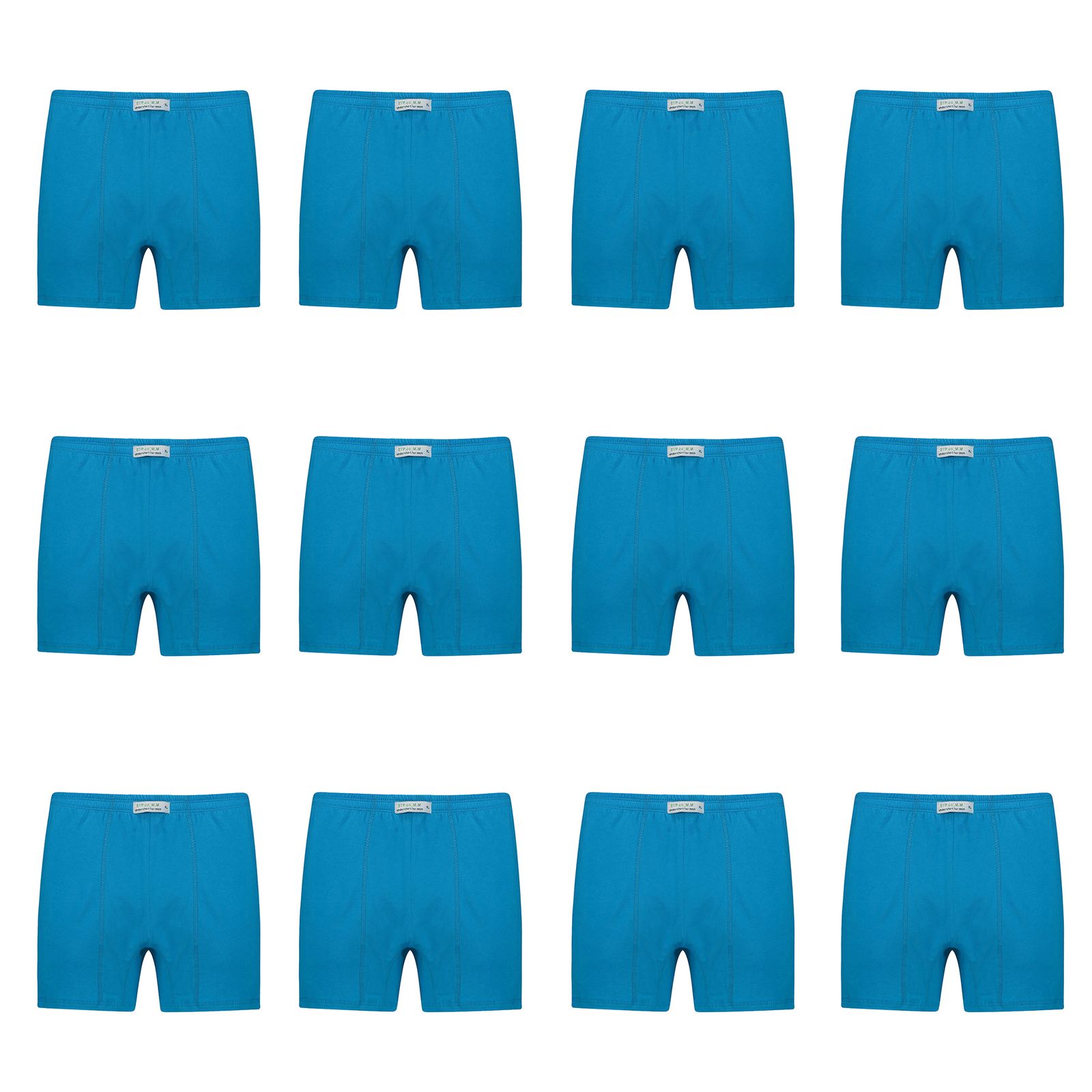 شورت پادار مردانه برهان تن پوش مدل 3-04 بسته 12 عددی رنگ آبی فیروزه ای