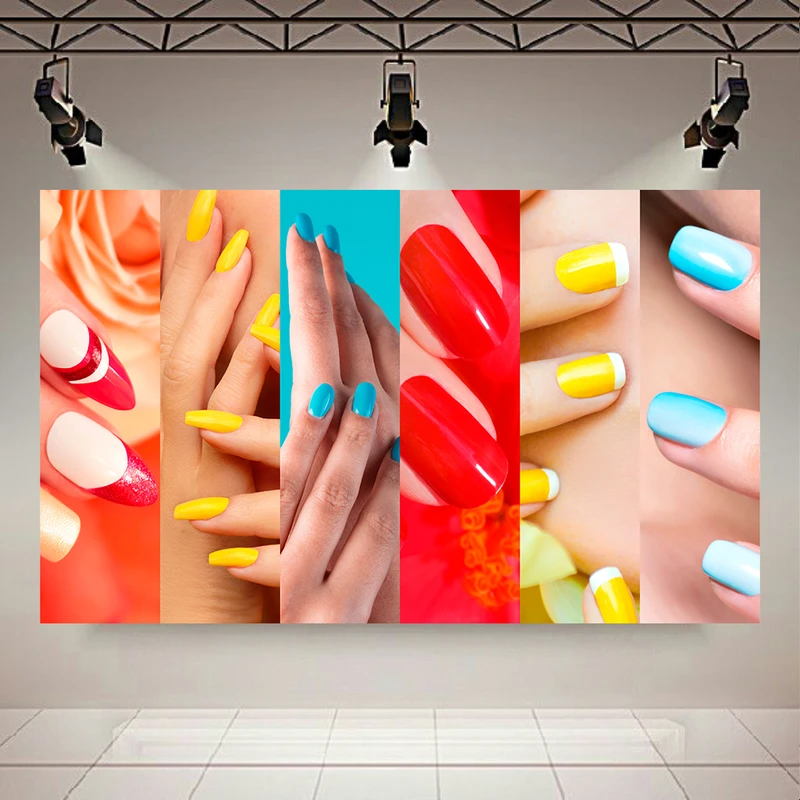 پوستر بک لایت طرح لاک و کاشت ناخن مدل آرایشگاه زنانه کد AR31265